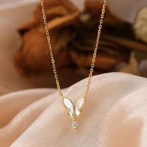 Sterling silver dainty butterfly necklace